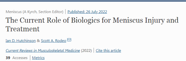 干细胞可提升半月板损伤修复和愈合速度